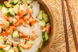 Asian salan with cucumber, crayfish and noodles