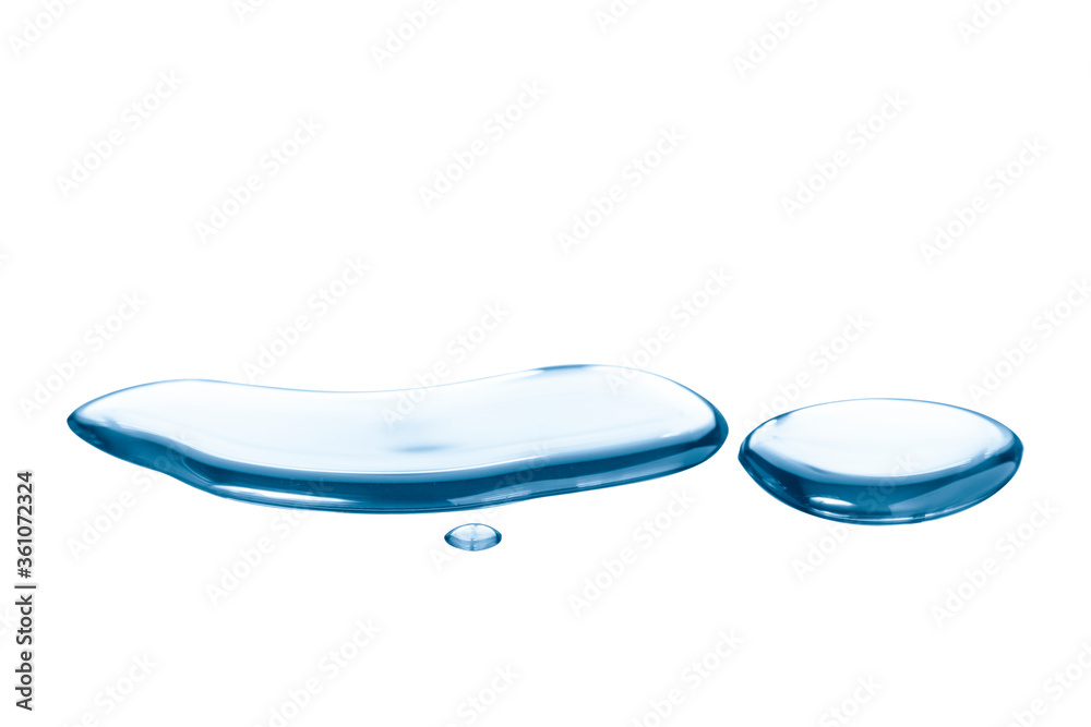 real image,spilled water drop on the floor isolated on white background. - obrazy, fototapety, plakaty 