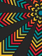 simple colourful chevron on black background for book cover, card, banner, wallpaper, texture, label etc. vector design.