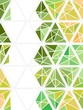 abstract green and yellow geometrical triangle on white background for template, wallpaper, cover, card, texture, banner, label etc. vector design