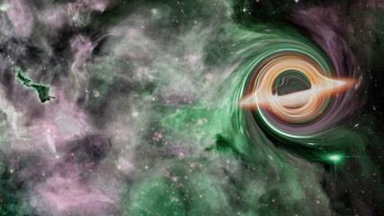 Wall Mural - simulation of a black hole in the space.elements of this image furnished by nasa