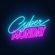 © TanyaFox - Cyber Monday neon sign. Glowing neon illustration on a dark background.