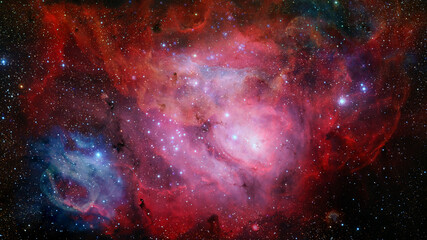 Wall Mural - red nebula in space. elements of this image furnished by nasa