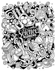 Wall Mural - science hand drawn vector doodles illustration. poster design.