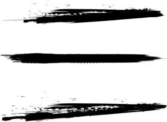 Grunge Paint Roller . Vector brush Stroke . Distressed banner . Black stripes isolated. paintbrush collection . Modern Textured shape . Dry border in Black . Bulge lines