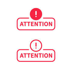 Aufkleber - Attention Sign Icon vector design. Caution banner with exclamation mark.