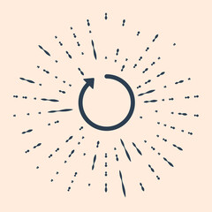 Poster - Black Refresh icon isolated on beige background. Abstract circle random dots. Vector Illustration.