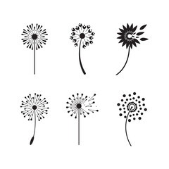 set of dandelion vector icon design