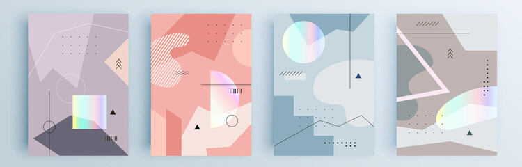 modern abstract covers set, minimal covers design. colorful geometric background, vector illustratio