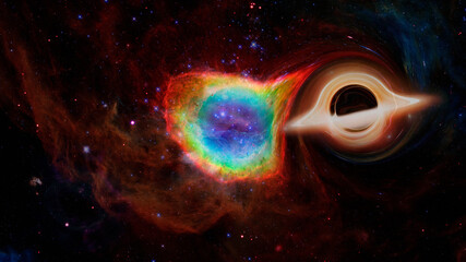 Wall Mural - supermassive black hole in the universe. elements of image furnished by nasa