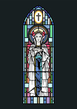 Virgin Mary Stained Glass Window Mosaic, Medieval Cathedral Window Style, Mother Of God 