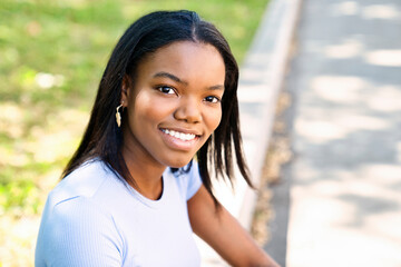 Wall Mural - Outdoor portrait of a Young black African American