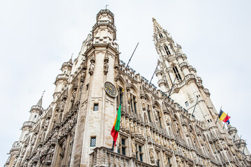 Wall Mural - Brussels town hall building located on the famous Grand Place in Brussels