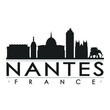 Nantes France Europe Skyline Silhouette Design City Vector Art Famous Buildings.