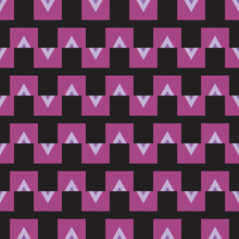 Vector Seamless Pattern Texture Background With Geometric Shapes, Colored In Red, Violet, Purple, Black Colors.