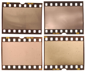 Cool set of bleached out 35mm retro or vintage film strip frames on white background, just blend in your work to make it look old and aged
