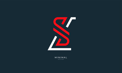 Alphabet letter icon logo SL
