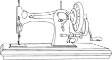 Vector Illustration Of Old Sewing Machine