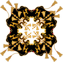 Golden Baroque In Ornament Elements  Vintage Gold Rope Scarf Designs