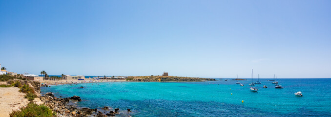 Poster - Island of Tabarca in Spain. Crystal-clear turquoise water. Province of Alicante. Spain