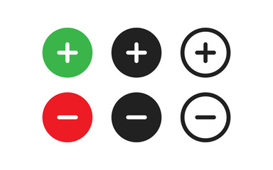 Wall Mural - plus and minus, great design. line isolated simple icon set in vector flat