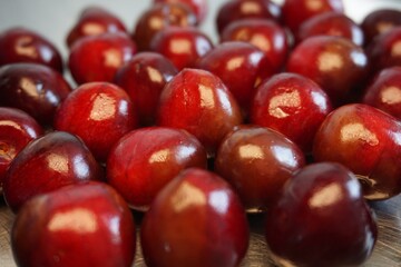 Sticker - Closeup shot of juicy cherries