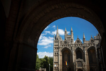 Peterborough, Cambridgeshire, UK, July 2019, A View Of Peterborough Cathedral.