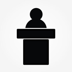 Poster - speaker line icon, vector illustration eps10
