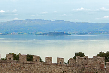 Wall Mural - Isola Maggiore on Lake Trasimeno in Umbria, Italy