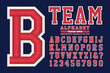 Sports Varsity Wear or University Lettering with 3d Stitching or Embroidery Effects