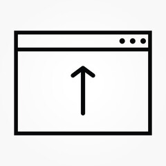 Poster - line upload browser icon vector illustration