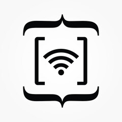 Poster - button on off wifi icon design
