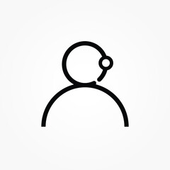 Poster - customer service icon. user with headphone vector illustration. help icon