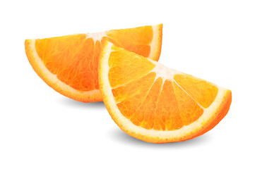 Wall Mural - Orange fruit. Orang slice isolate on white. With clipping path.