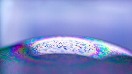 Canvas Print - Closeup shot of soap bubbles with rainbow colors in it