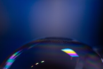 Canvas Print - Closeup shot of soap bubbles with rainbow colors in it