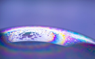 Poster - Closeup shot of soap bubbles with rainbow colors in it