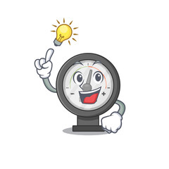 Sticker - genius pressure gauge Mascot character has an idea gesture