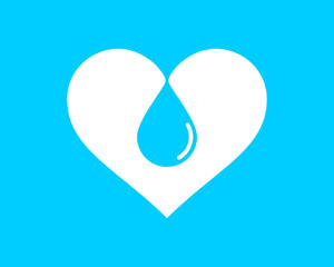 Poster - Love shape with water drop