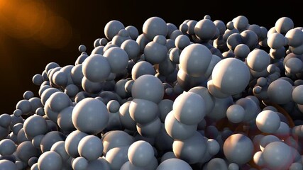 Aufkleber - Computer generated many spheres with light rays. 3d rendering of abstract background