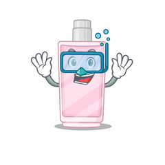 Sticker - Perfume mascot design swims with diving glasses