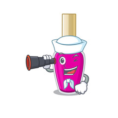 Poster - A cartoon image design of pink nail polish Sailor with binocular