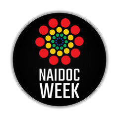 Celebrating NAIDOC Week. Holiday concept. Template for background, banner, card, poster with text inscription. Vector EPS10 illustration.