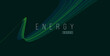 © YarM - Abstract design element of green energy line texture stripe curve, smooth fluid shape, wallpaper cover, dynamic composition