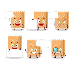 Sticker - Grocery bag cartoon character bring information board