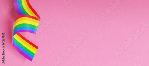 Fotografía Lgbt ribbon on pink background