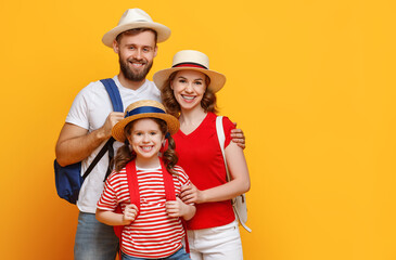 Cheerful family on summer vacation.