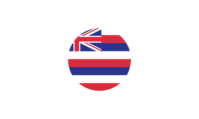 Wall Mural - Hawaii flag circle U.S. state vector illustration