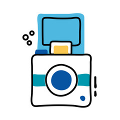 Sticker - snapshot camera line and fill style icon