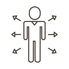 Poster - businessman figure with arrows line style icon